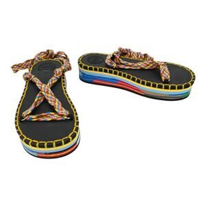 Chloe Lou Multicolored Strappy Whipstitch Sandals Size 39